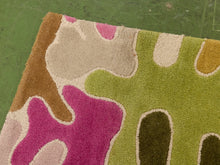 Load image into Gallery viewer, Modern Abstract Area Rug in Olive and Berry Tones