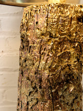Load image into Gallery viewer, Vintage Organic Modern Tree Trunk Table Lamp with Black Drum Shade