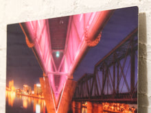 Load image into Gallery viewer, Pink Apex Architectural Night Photography Print with Neon Bridge
