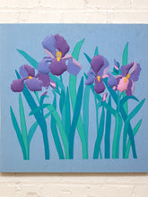 Load image into Gallery viewer, Vintage Modernist Purple Iris Botanical Artwork