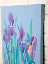 Load image into Gallery viewer, Vintage Modernist Purple Iris Botanical Artwork