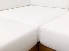 Load image into Gallery viewer, Modern Outdoor Wood Frame Sectional Sofa with White Cushions