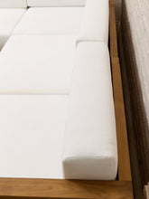 Load image into Gallery viewer, Modern Outdoor Wood Frame Sectional Sofa with White Cushions
