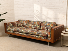 Load image into Gallery viewer, Vintage Mid-Century Sofa with Tiki Fabric