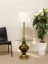 Load image into Gallery viewer, Vintage Hollywood Regency Floor Lamp with Integrated Glass Table