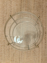Load image into Gallery viewer, Vintage Three-Tier Metal & Glass Round Side Table