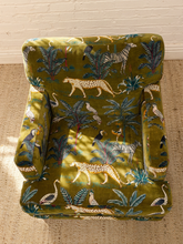 Load image into Gallery viewer, Vintage 1960s Lounge Chair Newly Reupholstered in Jungle Velvet