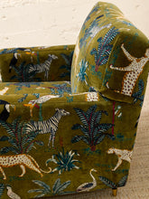 Load image into Gallery viewer, Vintage 1960s Lounge Chair Newly Reupholstered in Jungle Velvet