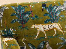 Load image into Gallery viewer, Vintage 1960s Lounge Chair Newly Reupholstered in Jungle Velvet