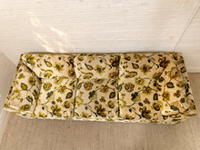 Load image into Gallery viewer, Vintage 1970s Floral Velvet Sofa in Olive & Gold