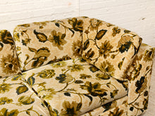 Load image into Gallery viewer, Vintage 1970s Floral Velvet Sofa in Olive & Gold