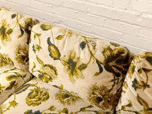 Load image into Gallery viewer, Vintage 1970s Floral Velvet Sofa in Olive & Gold