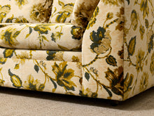 Load image into Gallery viewer, Vintage 1970s Floral Velvet Sofa in Olive & Gold