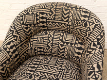 Load image into Gallery viewer, Vintage Postmodern Geometric Club Chair in Black & Tan