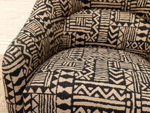 Load image into Gallery viewer, Vintage Postmodern Geometric Club Chair in Black & Tan