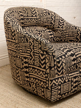 Load image into Gallery viewer, Vintage Postmodern Geometric Club Chair in Black & Tan