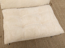Load image into Gallery viewer, 70s Style Chrome Lounge Chair in White Corduroy