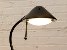 Load image into Gallery viewer, Vintage Postmodern Black & Wood Cone Desk Lamp
