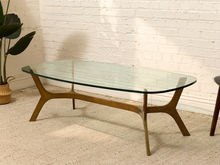 Load image into Gallery viewer, Mid-Century Style Sculptural Brass & Glass Coffee Table
