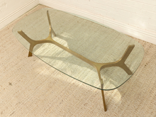 Load image into Gallery viewer, Mid-Century Style Sculptural Brass & Glass Coffee Table