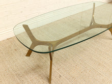 Load image into Gallery viewer, Mid-Century Style Sculptural Brass & Glass Coffee Table
