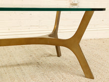 Load image into Gallery viewer, Mid-Century Style Sculptural Brass & Glass Coffee Table