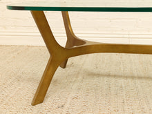 Load image into Gallery viewer, Mid-Century Style Sculptural Brass & Glass Coffee Table