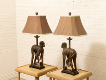 Load image into Gallery viewer, Pair of Vintage Hollywood Regency Monkey Table Lamps