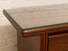 Load image into Gallery viewer, Vintage Mid-Century Modern Walnut Credenza with Glass Top
