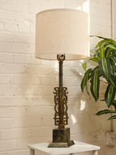 Load image into Gallery viewer, Pair of Brutalist Steel Table Lamps with Sculptural Geometric Bases