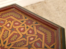 Load image into Gallery viewer, Vintage Moroccan Hand-Painted Hexagonal Side Table