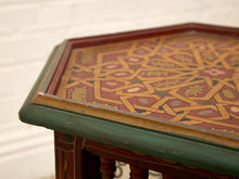 Load image into Gallery viewer, Vintage Moroccan Hand-Painted Hexagonal Side Table