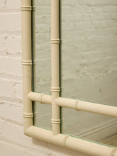 Load image into Gallery viewer, Vintage Hollywood Regency Faux Bamboo White Wall Mirror