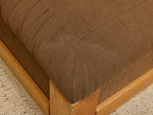Load image into Gallery viewer, Vintage 1970s Oak Lounge Chair in Brown Upholstery