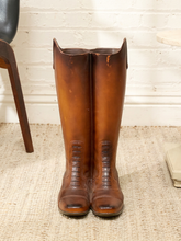 Load image into Gallery viewer, Vintage Leather Riding Boot Umbrella Stand with Equestrian Style