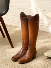 Load image into Gallery viewer, Vintage Leather Riding Boot Umbrella Stand with Equestrian Style