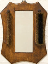 Load image into Gallery viewer, Antique Wood Shaving Mirror with Grooming Brushes