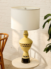 Load image into Gallery viewer, Vintage Mid-Century Atomic Ceramic Table Lamp with Cutout Base