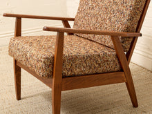 Load image into Gallery viewer, Vintage Mid-Century Modern Walnut Armchair in Textured Brown Upholstery