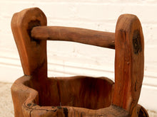 Load image into Gallery viewer, Vintage Rustic Hand-Carved Log Wood Bucket with Handle