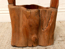 Load image into Gallery viewer, Vintage Rustic Hand-Carved Log Wood Bucket with Handle