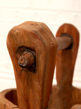 Load image into Gallery viewer, Vintage Rustic Hand-Carved Log Wood Bucket with Handle