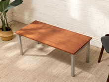 Load image into Gallery viewer, Vintage Modernist Wood and Metal Coffee Table