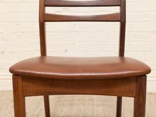 Load image into Gallery viewer, Set of 4 Vintage Danish Modern Rosewood Dining Chairs with Brown Upholstered Seats