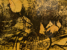 Load image into Gallery viewer, Vintage Signed Abstract Botanical Lithograph in Brass Frame