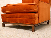 Load image into Gallery viewer, Vintage Burnt Orange Velvet Club Chair