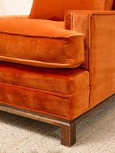 Load image into Gallery viewer, Vintage Burnt Orange Velvet Club Chair