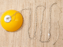 Load image into Gallery viewer, Vintage Mustard Yellow Dome Pendant Lamp