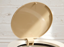 Load image into Gallery viewer, Modern White Trash Can with Wood Lid & Legs