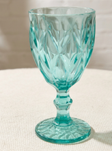 Load image into Gallery viewer, Vintage Jewel-Tone Cut Glass Goblets – Set of 6